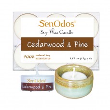 Tealight Set  Cedarwood + Pine  Soy Candles + Candle Holder Set